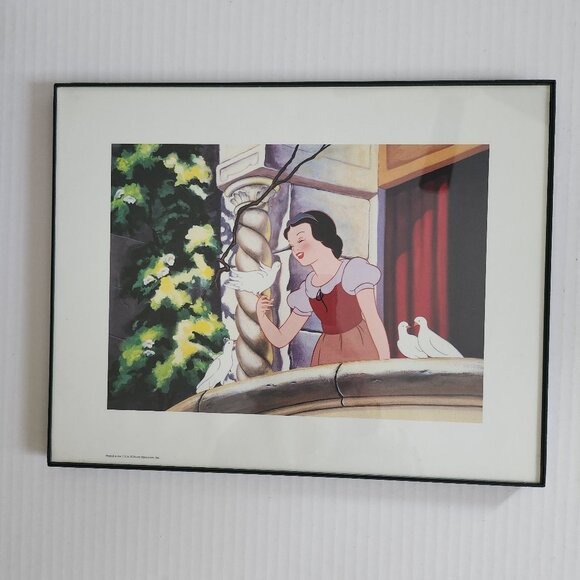 Set of 2 Disney Snow White And The 7 Dwarfs Exclusive Lithograph Portfolio 2001 - Picture 3 of 10